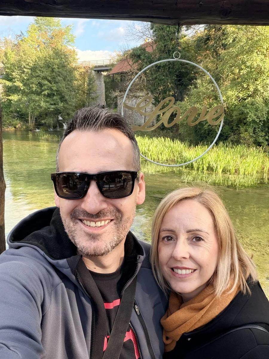 Txema y Alaitz durante su estancia en Rastoke