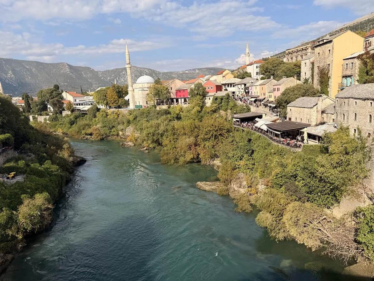 Río Neretva y casco histórico de Mostar