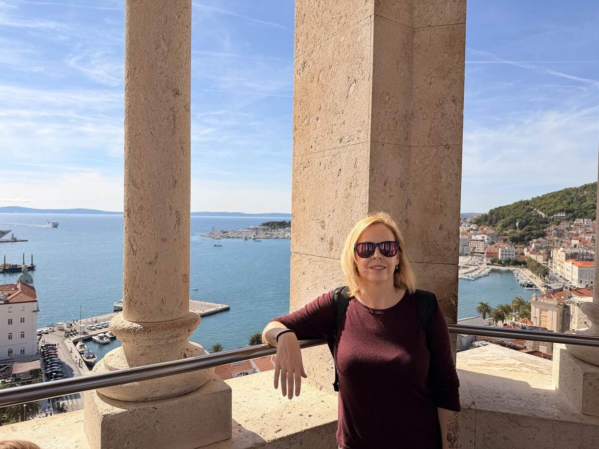 Alaitz en el campanario de Split
