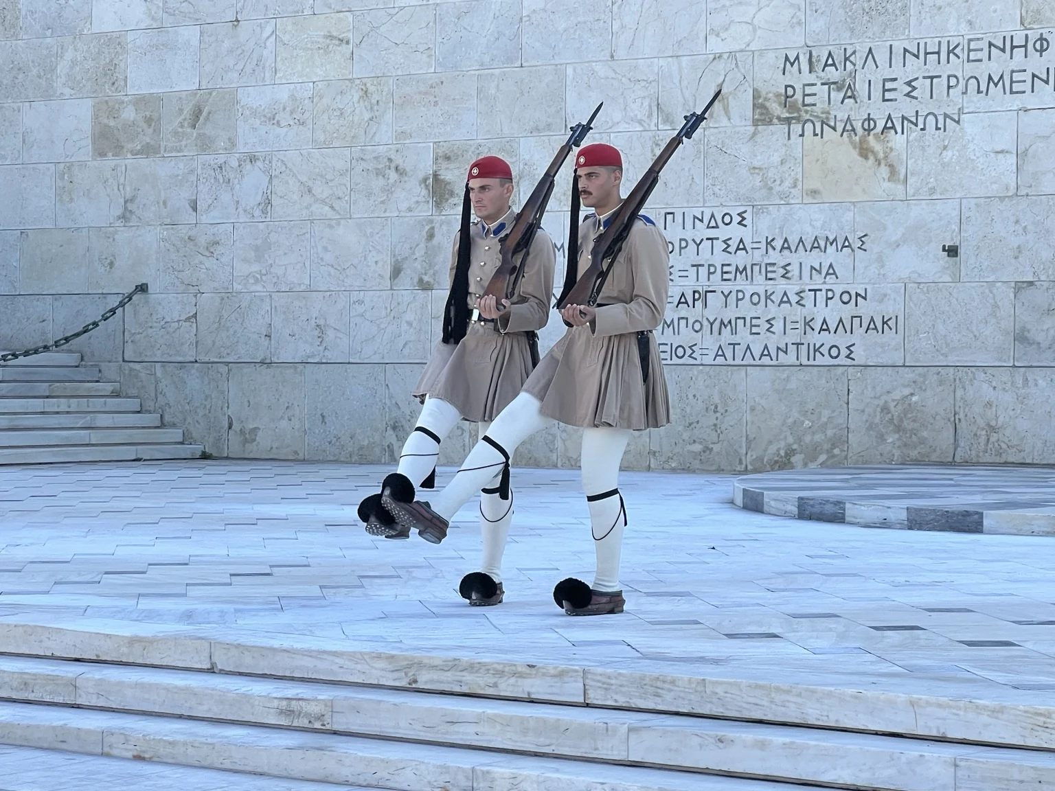 Cambio de guardia en la plaza Síntagma