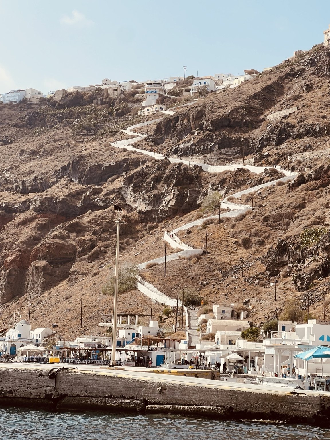 Escaleras que suben desde el puerto de Thirasia