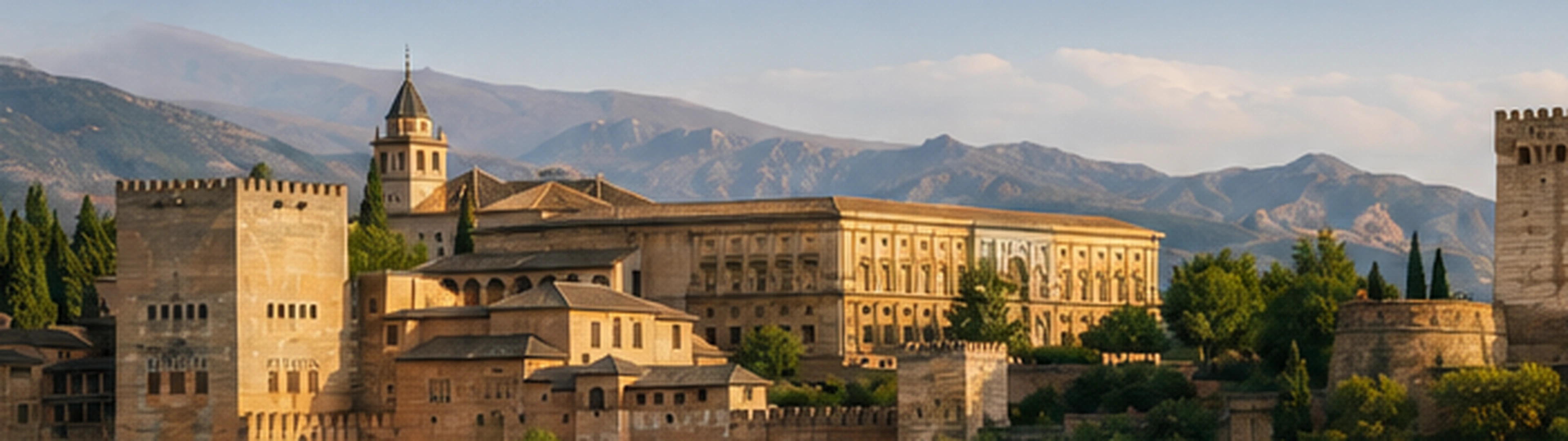 La Alhambra de Granada con Sierra Nevada al fondo
