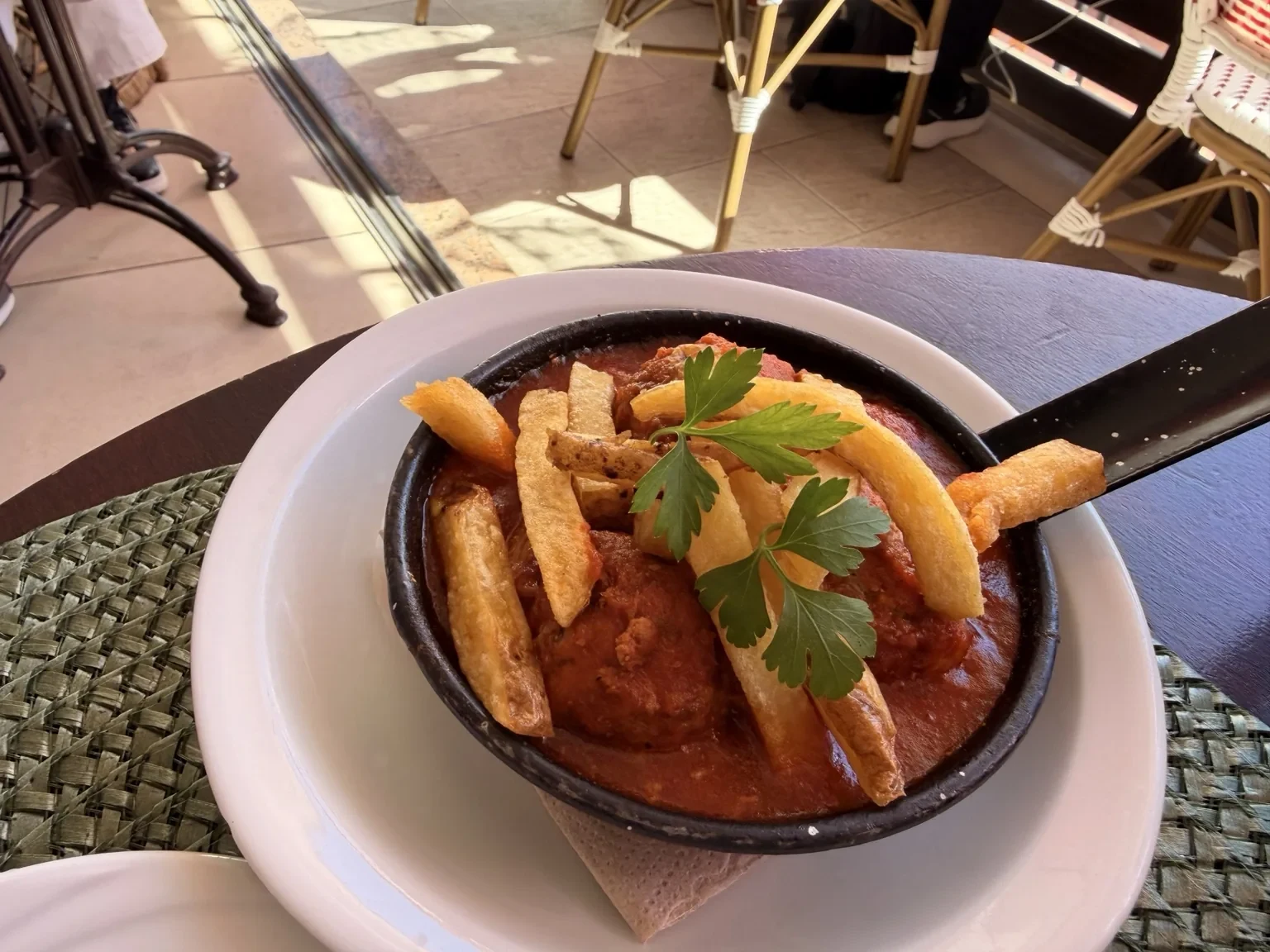 Albóndigas de nuestra comida en La Bodega del Mar