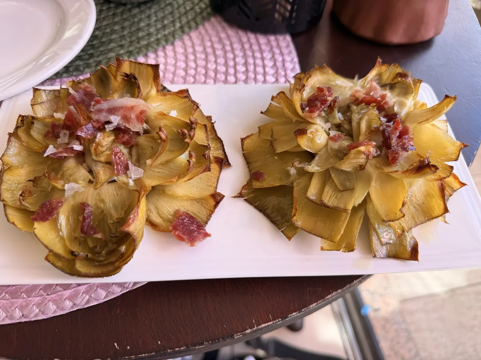 Alcachofas de nuestra comida en La Bodega del Mar