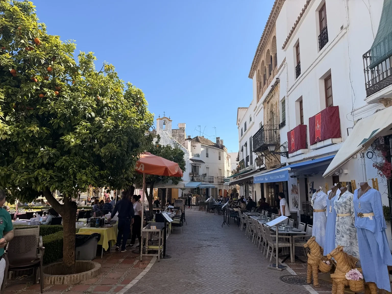 Ambiente de la Plaza de los Naranjos y calles del centro histórico