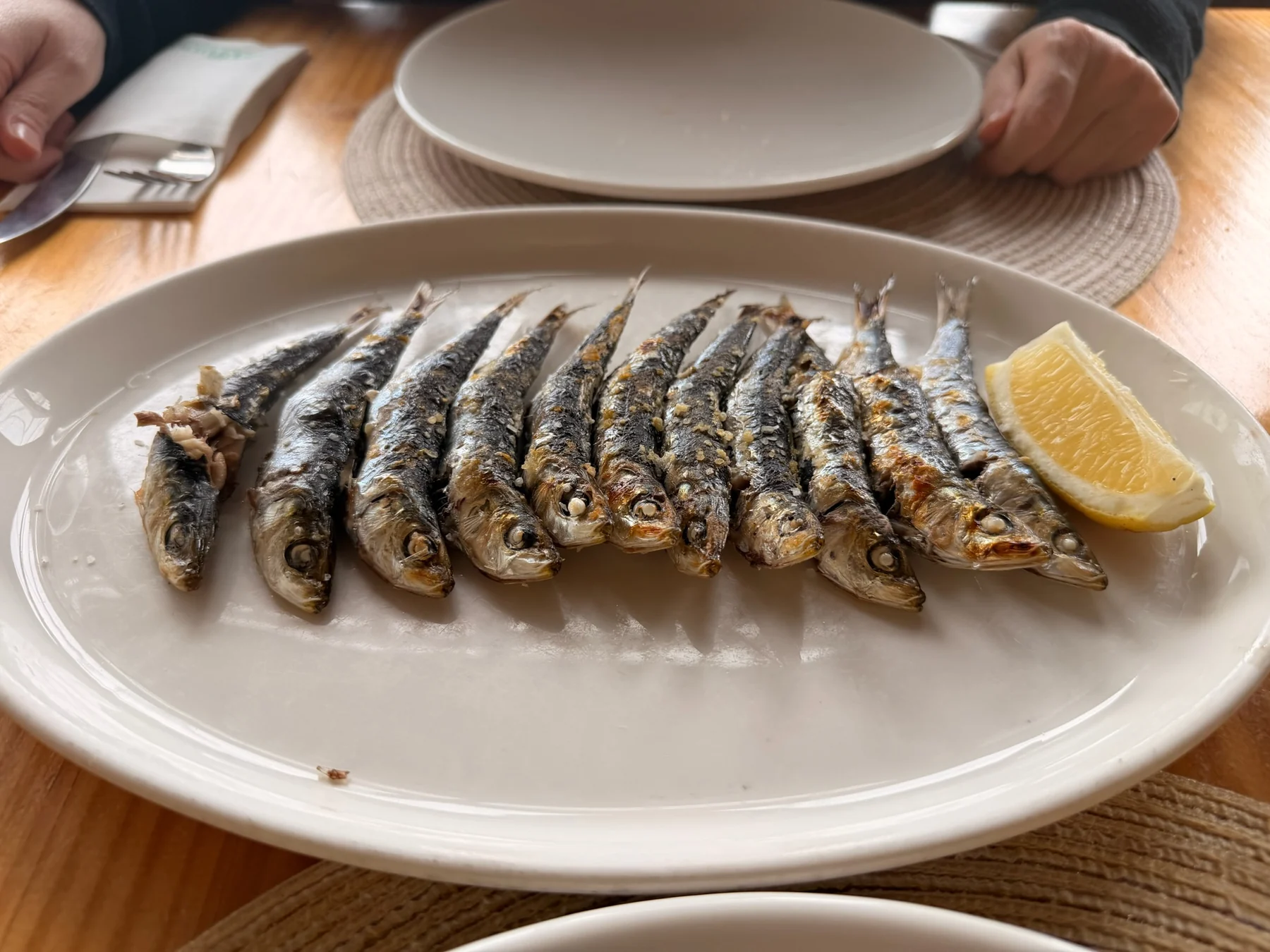 Sardinas que pedimos en Restaurante Neptuno
