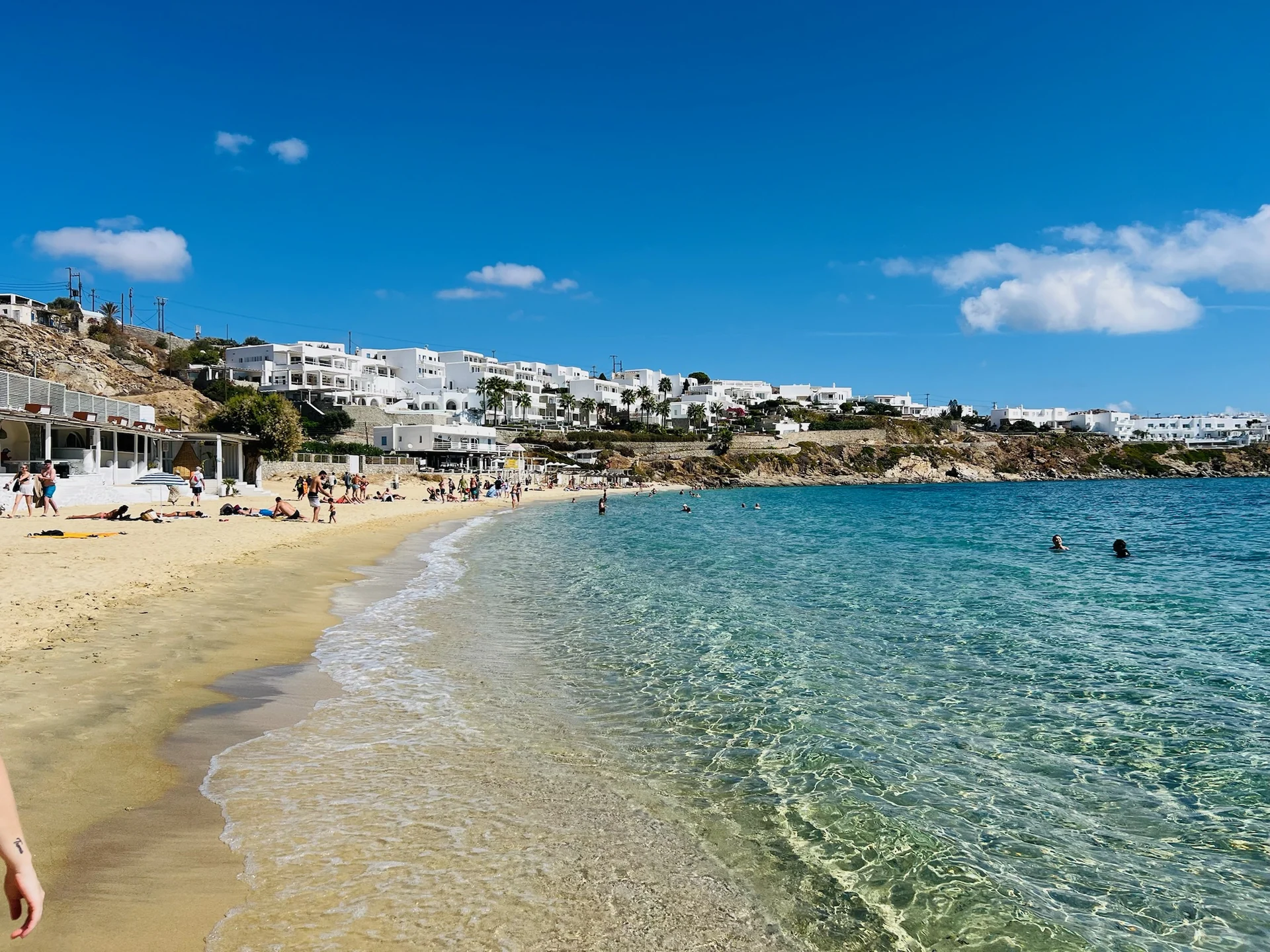 Bahía de Psarou en Mykonos