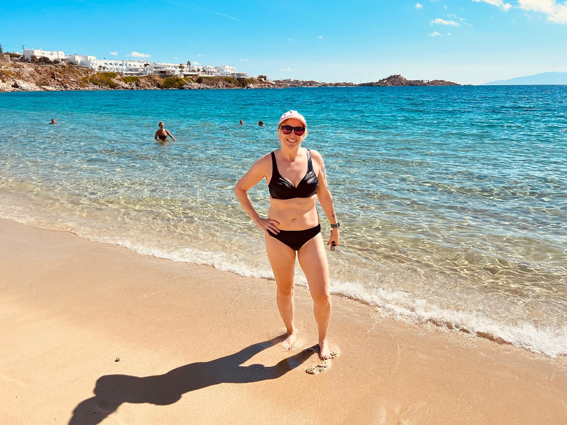 Baño en Psarou Beach, Mykonos