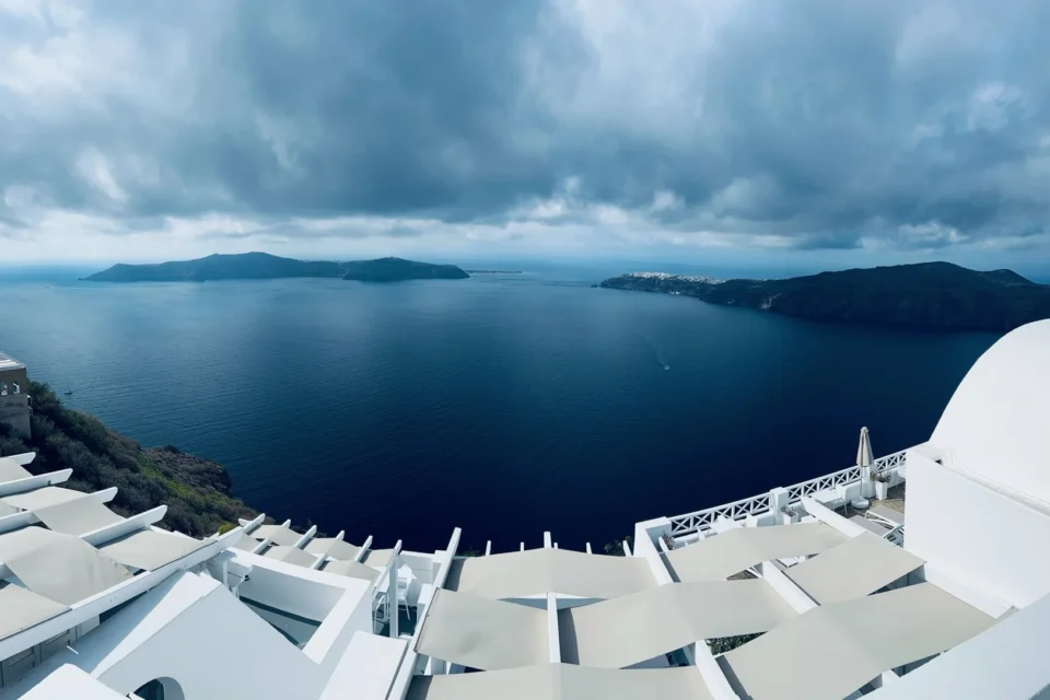 Vista de la caldera de Santorini desde Imerovigli